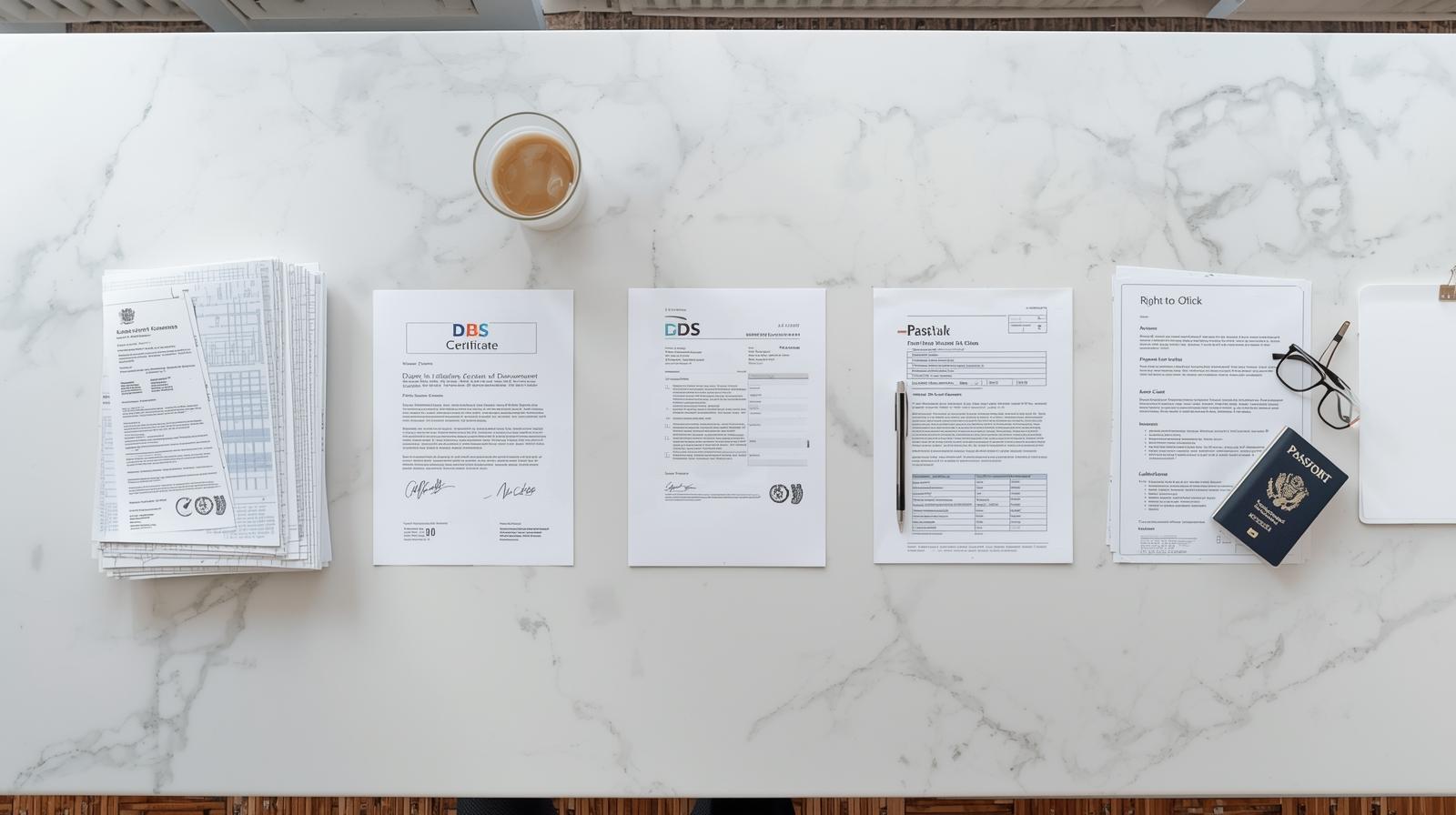 BS7858 five verification checks screening process UK
